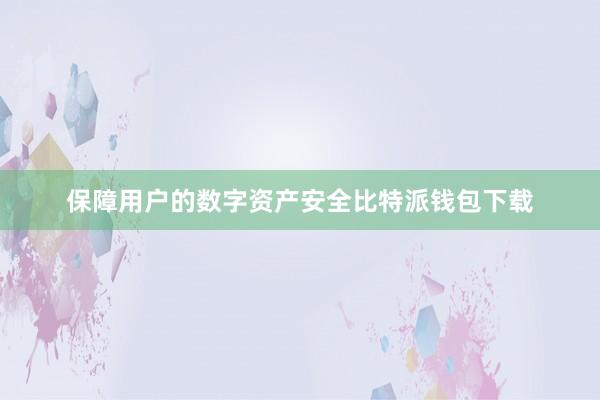 保障用户的数字资产安全比特派钱包下载