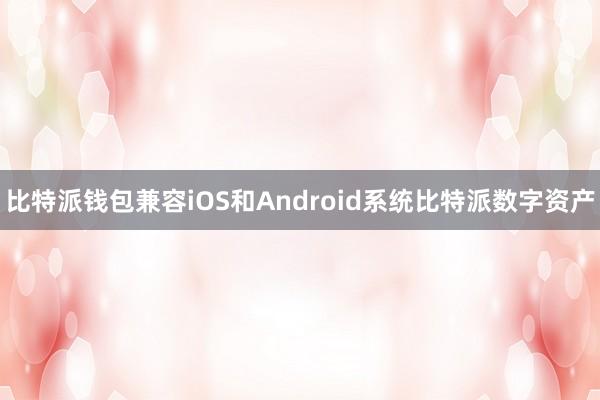 比特派钱包兼容iOS和Android系统比特派数字资产