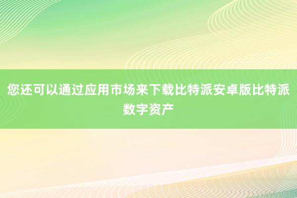 您还可以通过应用市场来下载比特派安卓版比特派数字资产